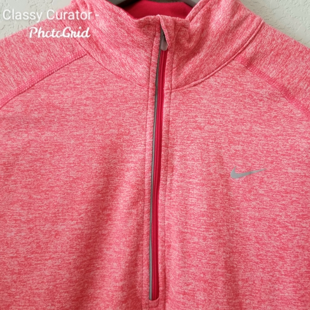 Nike Red Heathered Partial Zip Pullover Jacket - image 3